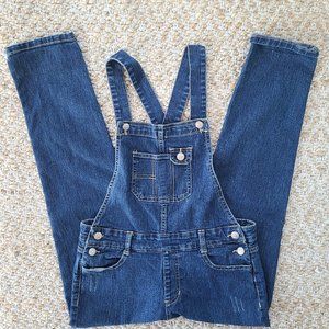 Girls Long Overalls Criss Cross Straps Jordache 10/12 Medium